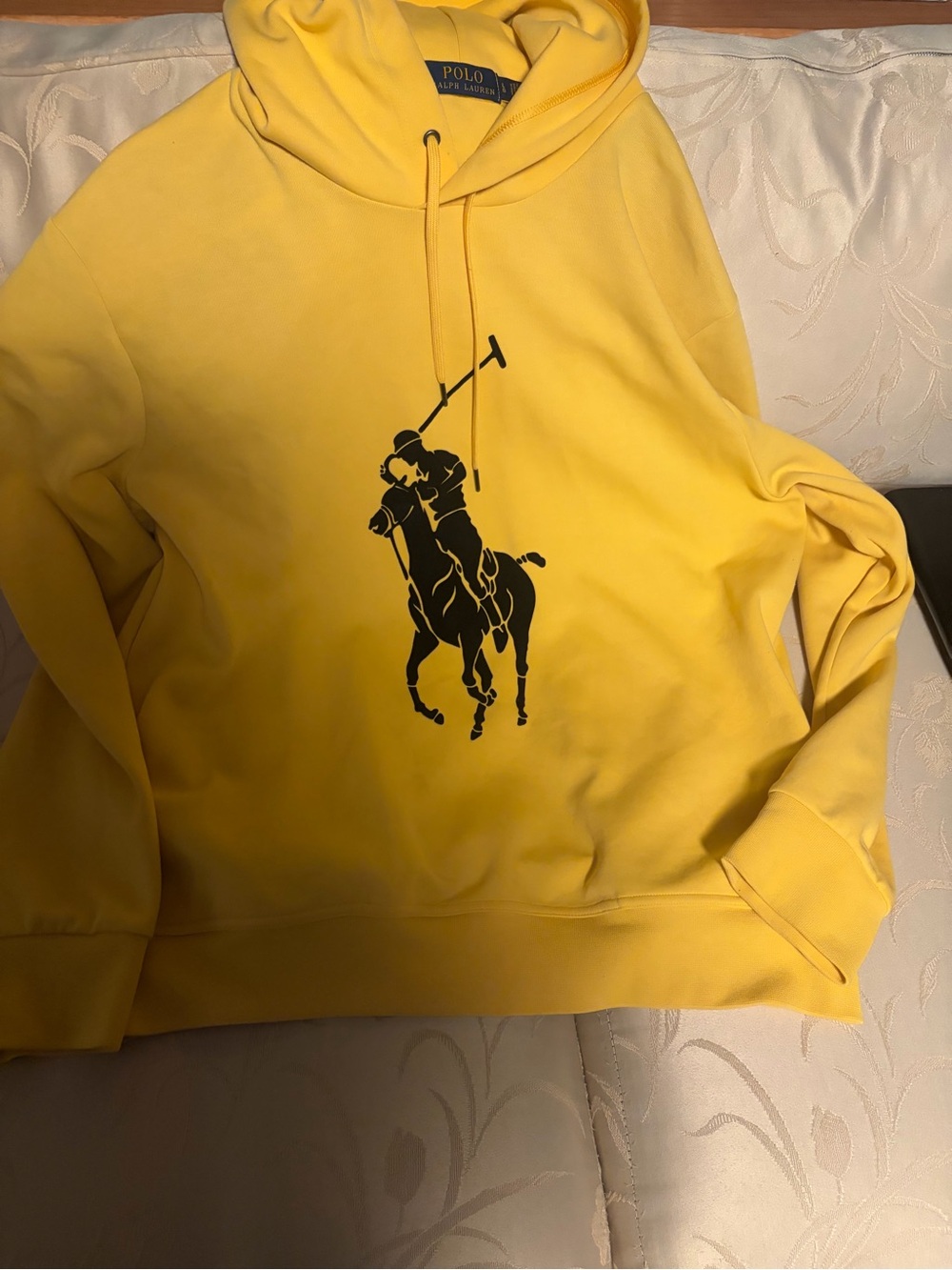 Polo by Ralph Lauren Yellow Hoodie with Large Polo Player Graphic